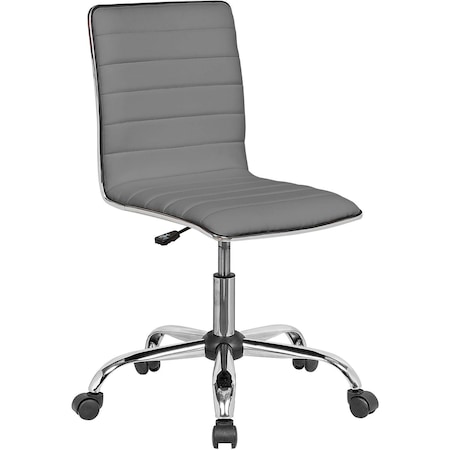 Global Industrial Antimicrobial Armless Chair, Armless, Synthetic Leather, Gray 695857GY-AM